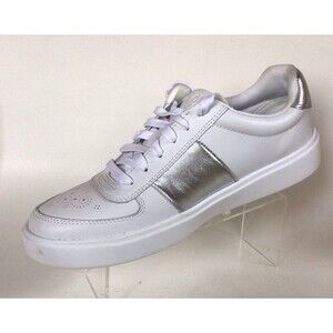 NEW COLE HAAN Woman's Crosscourt Della Sneakers. White/Silver W32229 (Size 10 B)